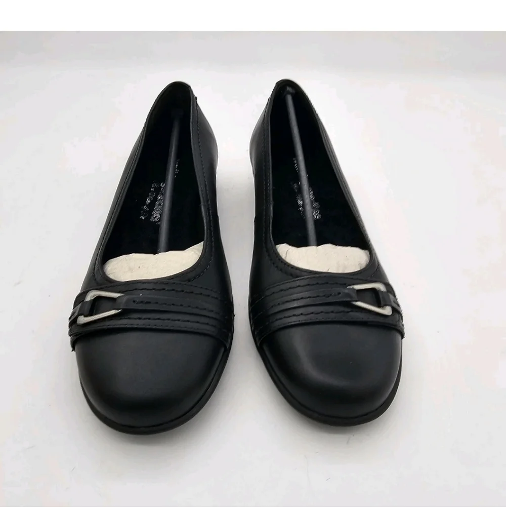 Walking Cradles Flynn Black Leather Slip On Ballet Flats Shoes Size 5 - Picture 6 of 14